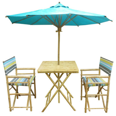 Ensemble bistro 3 pièces avec parasol Sinta