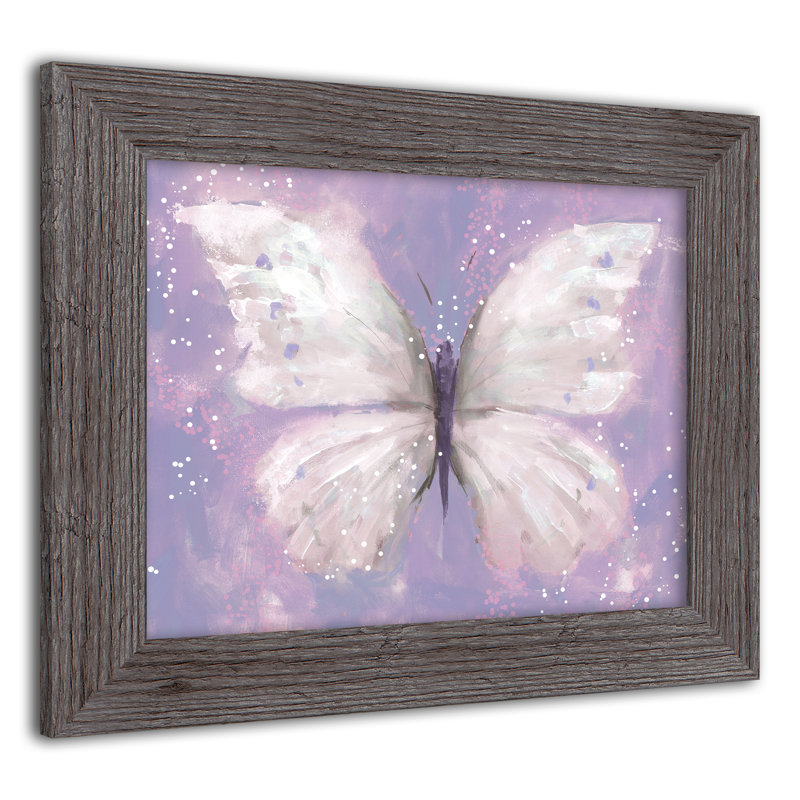 «Purple Butterfly», reproduction encadrée, gris, H 11 po x l 14 po x P 0,75 po