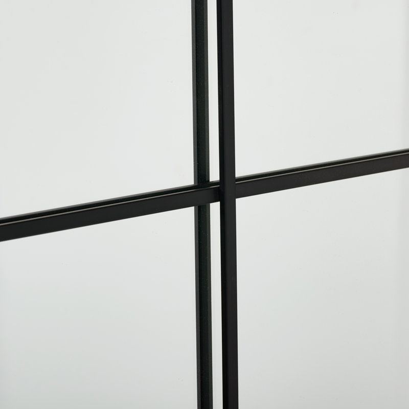 Louella Metal Flat Wall Mirror, Black
