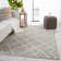 Wool Geometric Area Rug in Gray