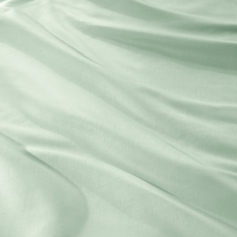 400 Thread Count Organic Cotton Sateen Duvet Cover Set, Willow, Twin/Twin XL Duvet Cover + 1 Standard Sham