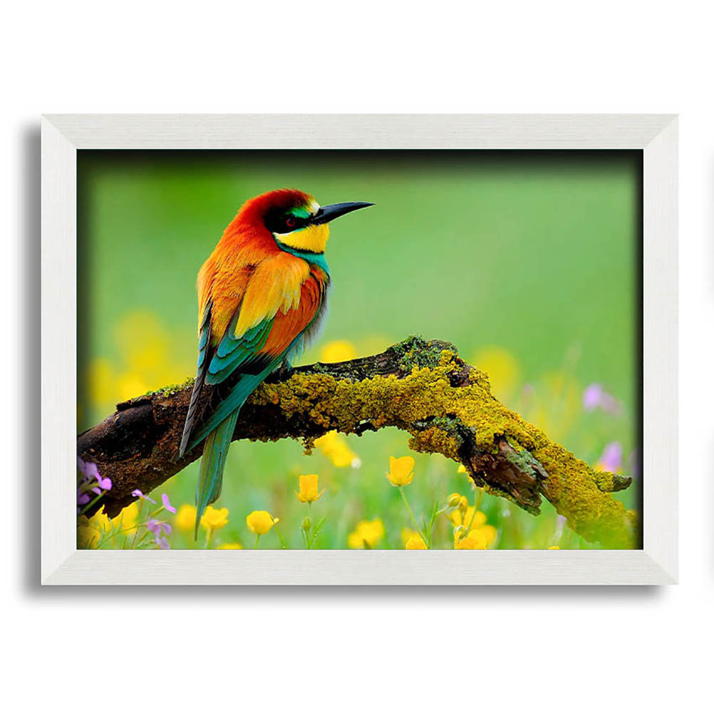 Novara Kingfisher Wild Flowers Gerahmter Druck Wandkunst