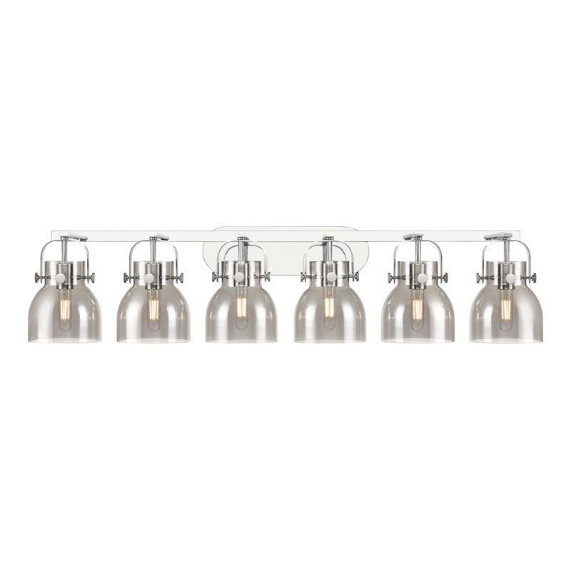 Éclairage pour meuble-lavabo mural 6 po Skycrest, Fumée, Chrome poli, Six lumières