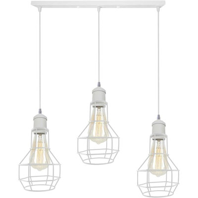3 - Light White Geometric Pendant