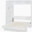 Lit escamotable double pleine grandeur avec tablettes, garde-robe et lumières DEL, blanc-968484063