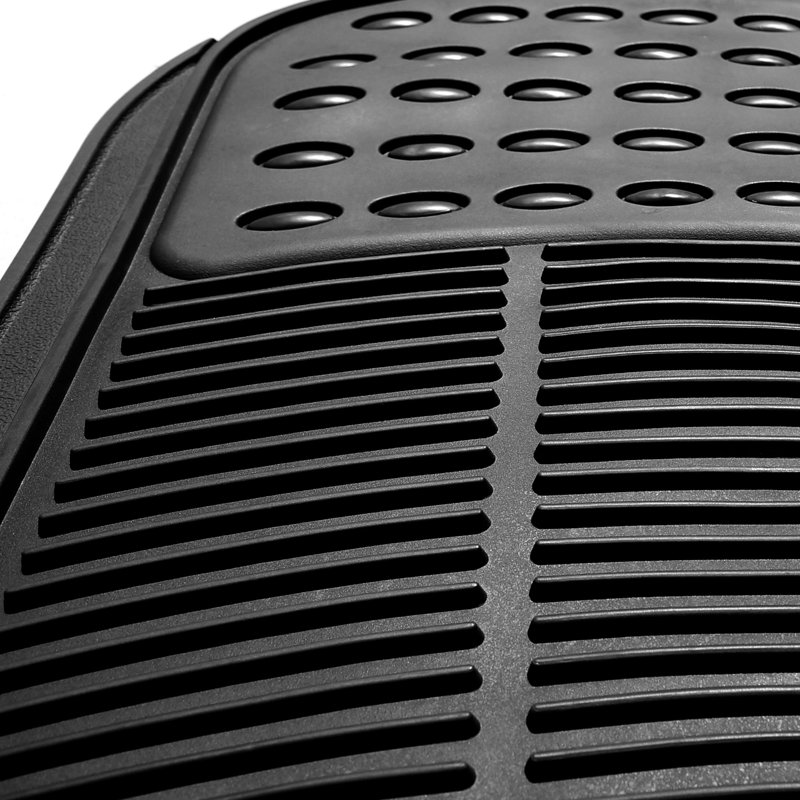 Anella ClimaProof Trimmable Non-Slip Vinyl Floor Mats Full Set, Black