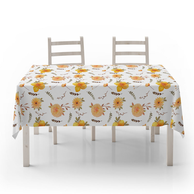Premium Tablecloth (55 x 87 inches), 50% Cotton / 50% Polyester, Machine Washable & Ironable | Durable, Tumble Dryer Safe, Elegant Design for Dining Room & Special Occasions, Versatile & Easy Care