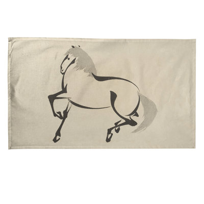 Serviette de thé à cheval en aquarelle japonaise