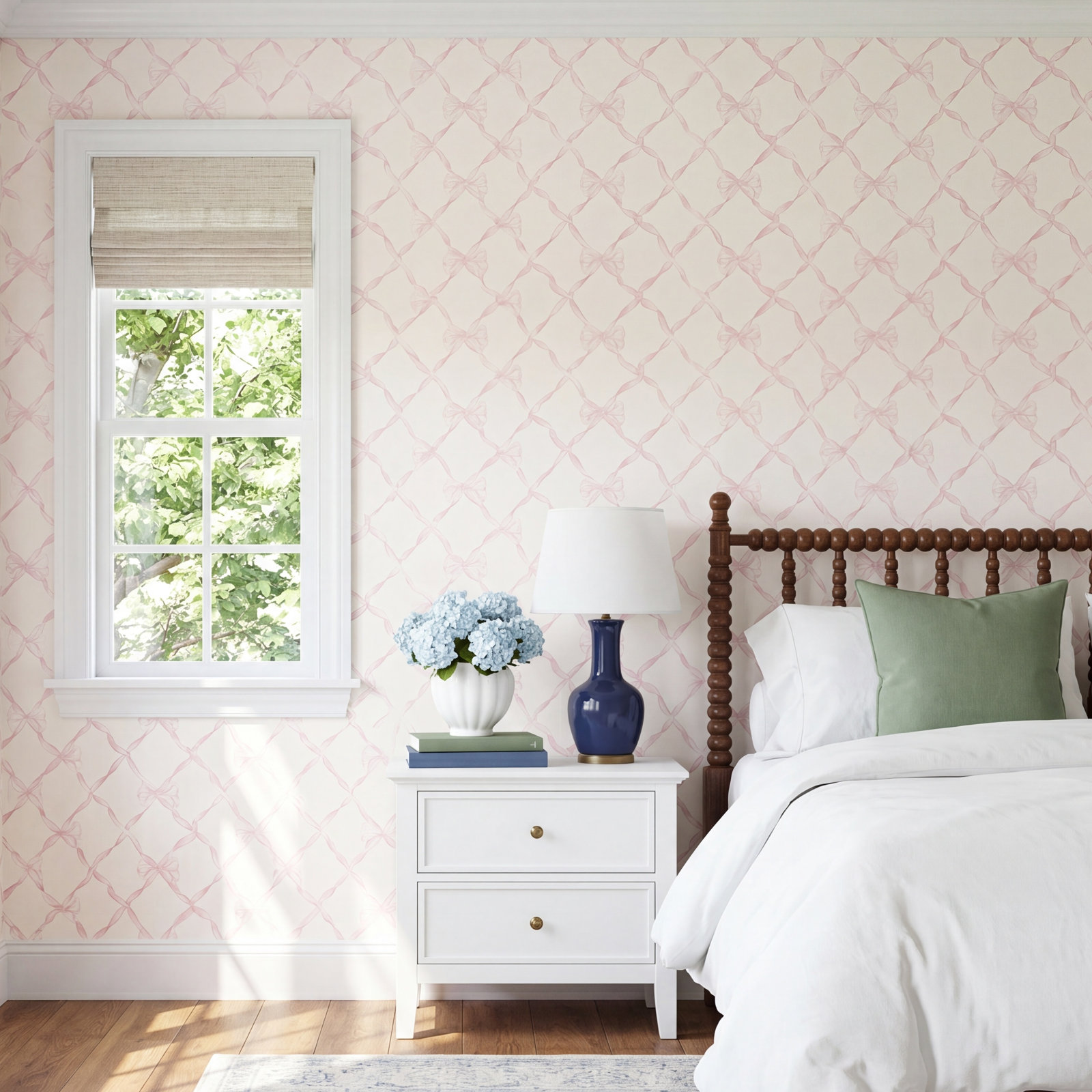 Baby Bow Peel & Stick Wallpaper Roll, Pink