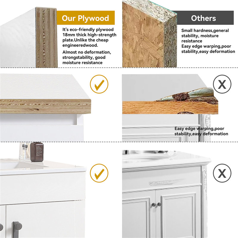 C840C52D995D4E22BBB0CF6F7C6A703B - 24" Bathroom Vanity With Metal Leg, White