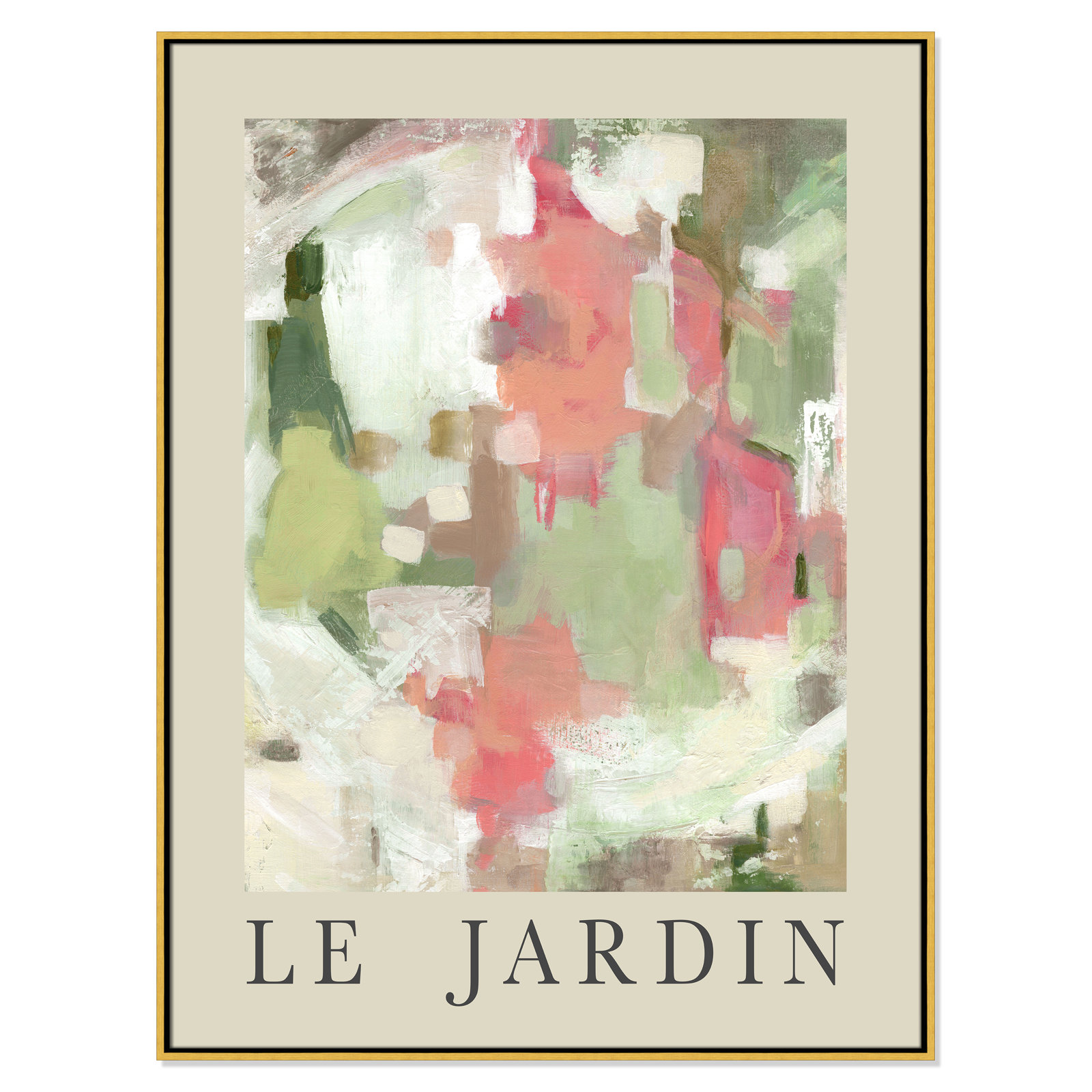 Riya "Le Jardin" Print by Carol Robinson, Gold Floater Frame, No, 49.5" H x 37.5" W x 2" D