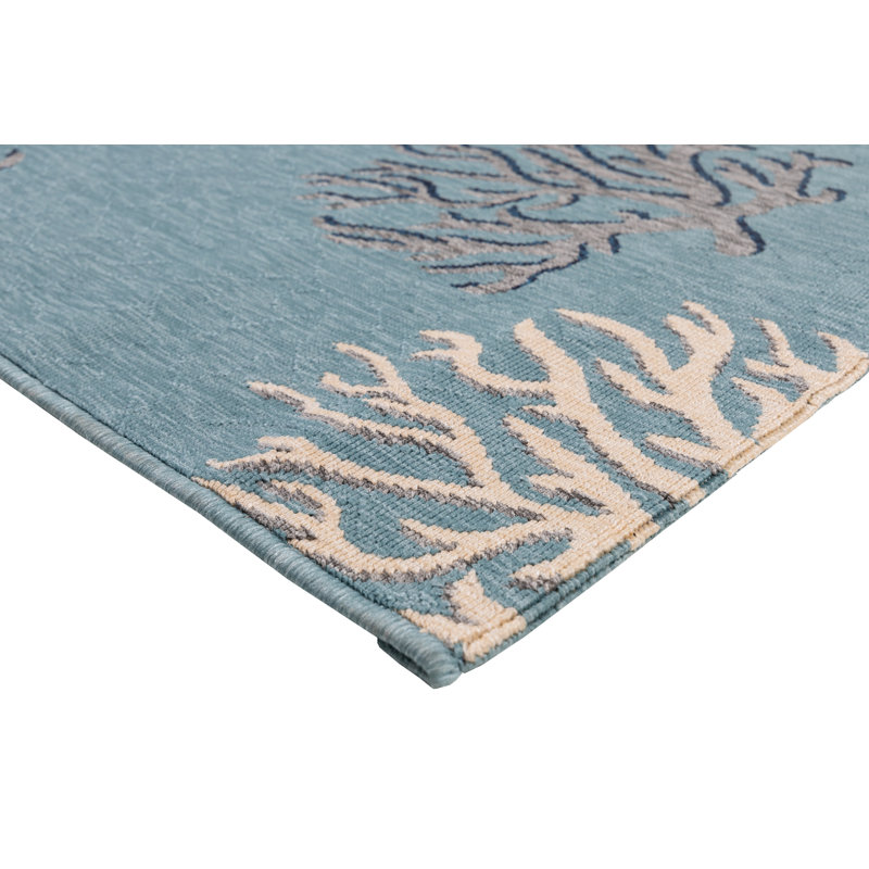 Tapis intérieur / extérieur bleu Holl, Rectangle 7 pi 10 po x 10 pi 2 po