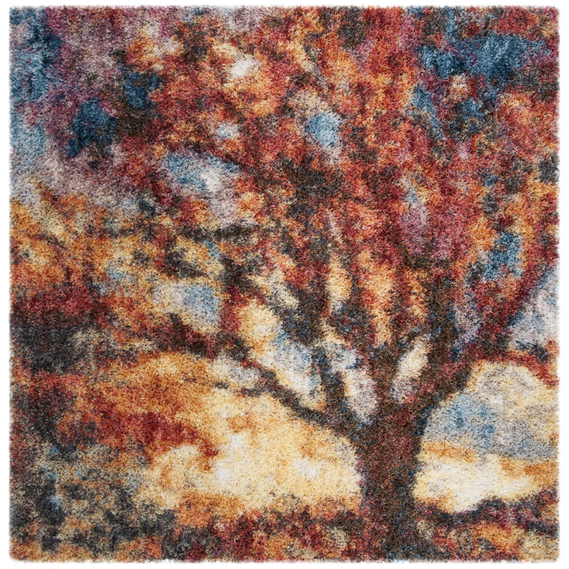 Delma Performance Floral Rug, Square 6'7"