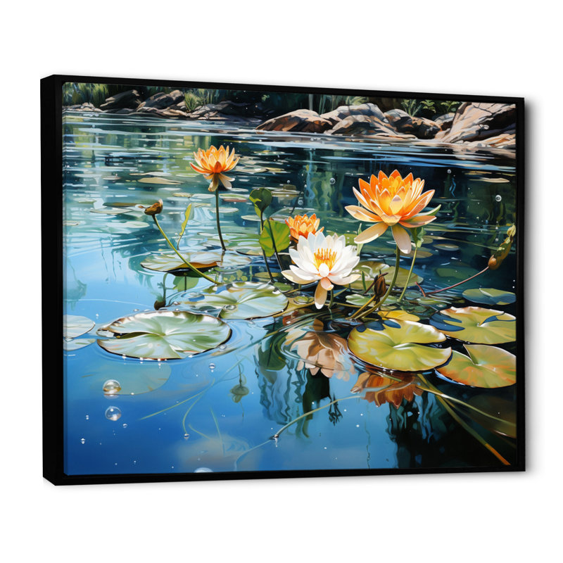 Canada Lakeside Tranquility III - impression, Cadre flottant noir, H 12 po x l 20 po x P 1 po