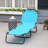 Outsunny Folding Chaise Lounge Pool Chairs, Outdoor Sun Tanning Chairs With 5Level Reclining Back, Steel Frame For Beach, Yard, Patio, Sky Blue-758314592-758314593