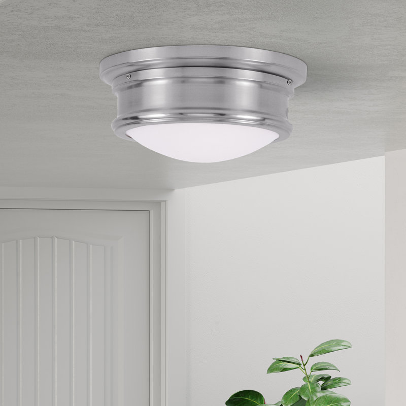 Tavernia Glass Flush Mount, 5.5" H x 13" W x 13" D, Brushed Nickel