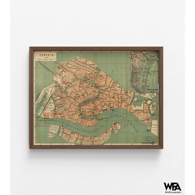 Venice Venezia 1886, Antique Italian City Map, Venezia Poster, Europe Poster Print, Italy Wall Art, Rustic Venice Poster, Library Decor
