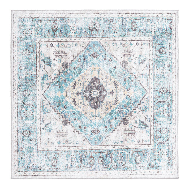Olf Washable Oriental Indoor Rug, Square 5'