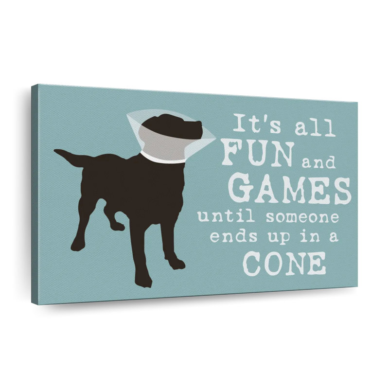 «Crude Humor Dog Cone», reproduction sur toile, H 8 po x l 12 po x P 1 po
