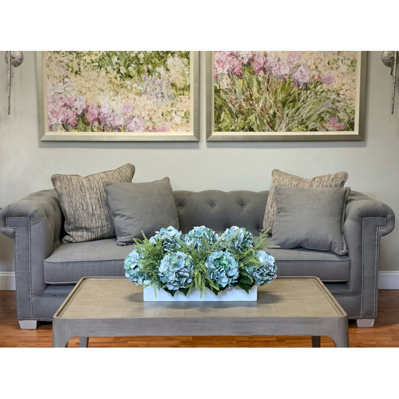 Mixed Hydrangea Bouquet, Aqua/Green