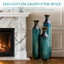 Vases et pots de couleur bleu turquoise, combinant le métal bleu turquoise avec le salon 20,4 po
