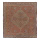 Antique Oversized Oushak Rug, Grand Medallion On Terracotta Field - Rug & Kilim