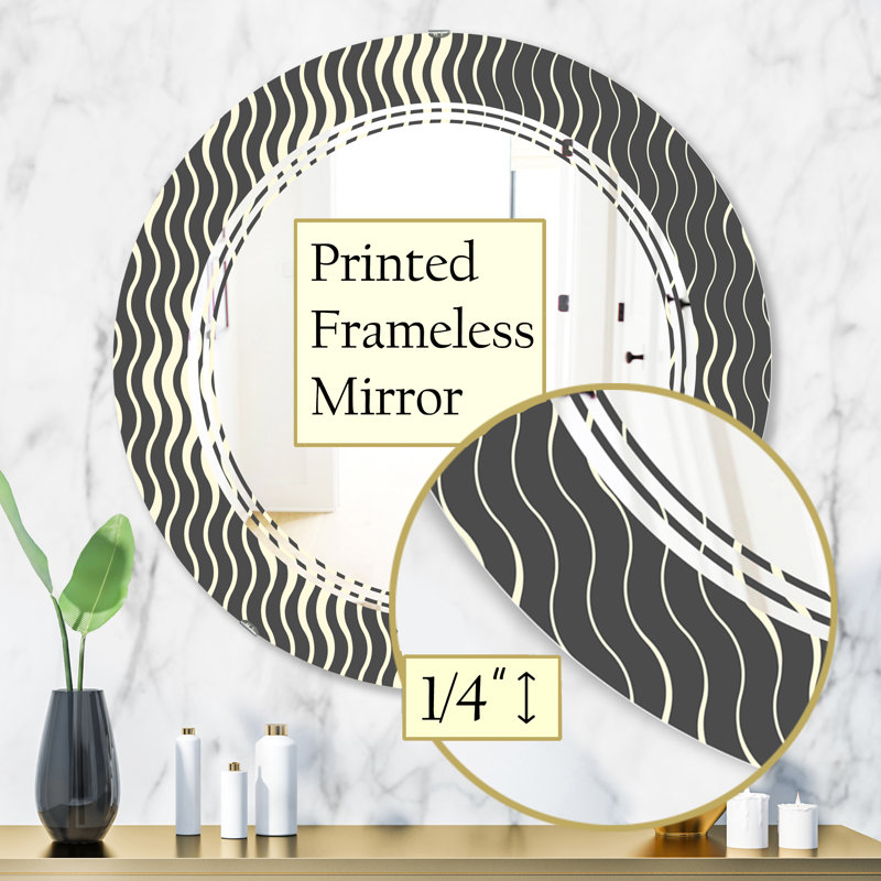 Miroir mural abstrait à trois v géométrique abstraite triple c, H 31,5 po x l po