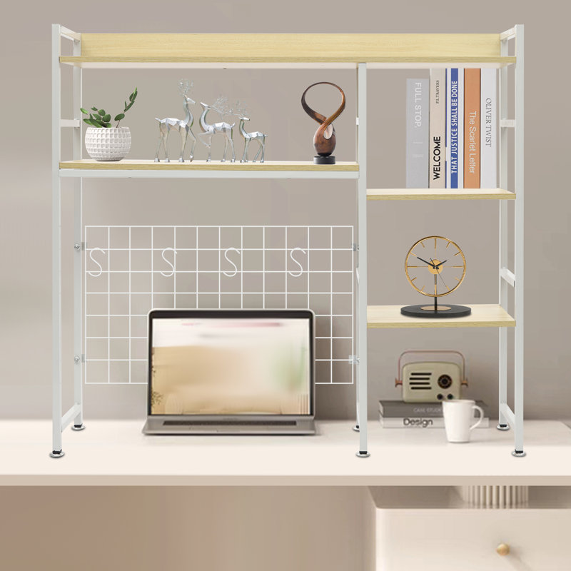 37.4'' Multipurpose Desktop Bookshelf Organizer Rack, White