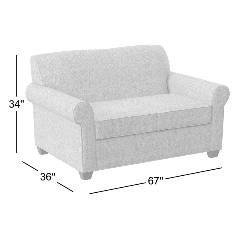Finn 59" Rolled Arm Loveseat, Cafelle, Static Harmony