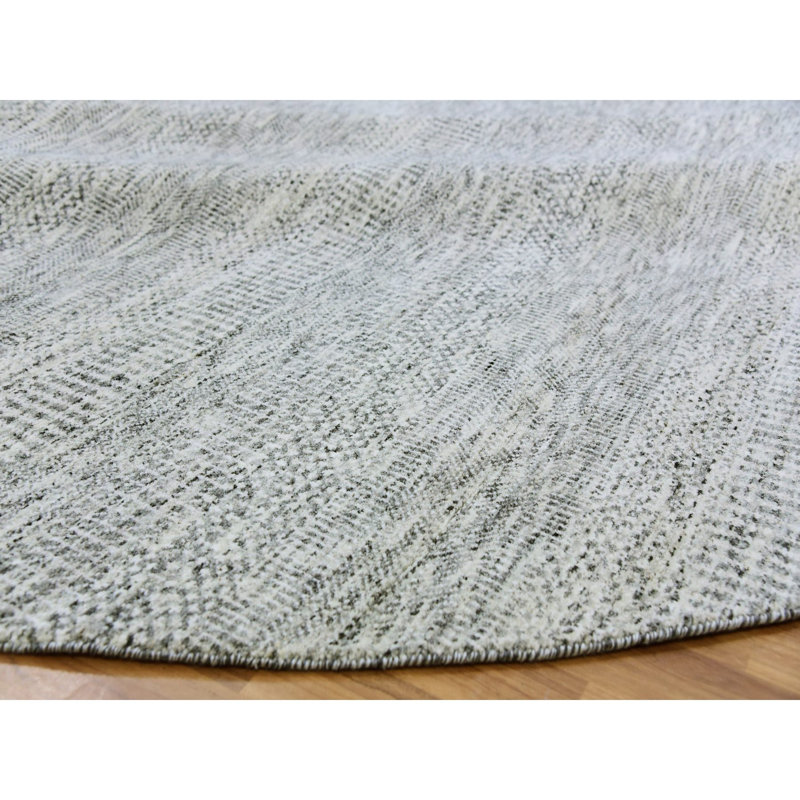 Tapis rond 100% laine nouée à la main grise nouée à la main 9 pi 5 po x 9 pi 6 po 67E76C4DB31A4AFFB998A9A3A4981E7F