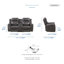Ensemble de salon inclinable manuel double en microfibre 3 pièces Roybal-1859749076