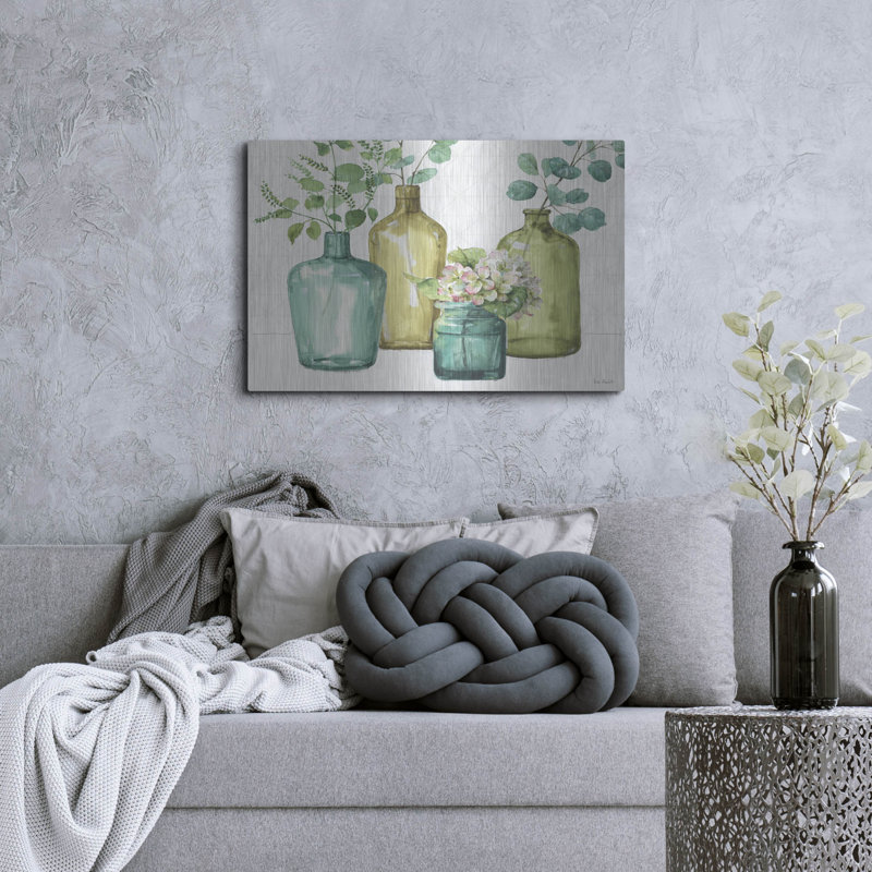 Art mural en métal luxueux «Mixed Greens LXII» par Lisa Audit, 36 po x 24 po
