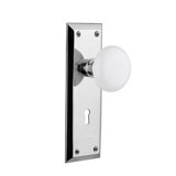 New York Plate with Decorative Keyhole and White Porcelain Door Knob