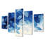 Fougères bleues bleues et douceur - Art mural fougères - Art mural moderne sur toile-46083444-46083438