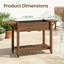Lit de jardin surélevé en bois surélevé avec roues verrouillables, tables d'appoint pliables, tablette inférieure et trous de bonde-129945548
