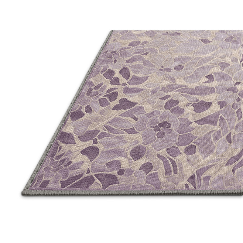 Machine Washable Gray Area Rug, Rectangle 5' x 8'