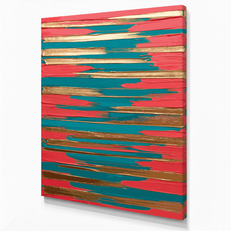 «Abstract Color Field 58», art mural sur toile rouge, H 18 po x l 12 po