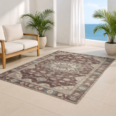 Tapis intérieur et extérieur brun Overdyed
