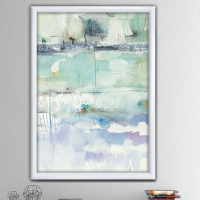 Cadre photo « blue abstract panel ii », reproduction sur toile