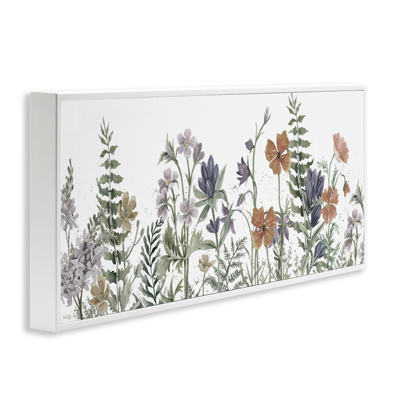 Blush Summer Botanicals, estampe numérique, conception de Cindy Jacobs, H 10 po x l 24 po, Giclée encadrée blanc bord de mer
