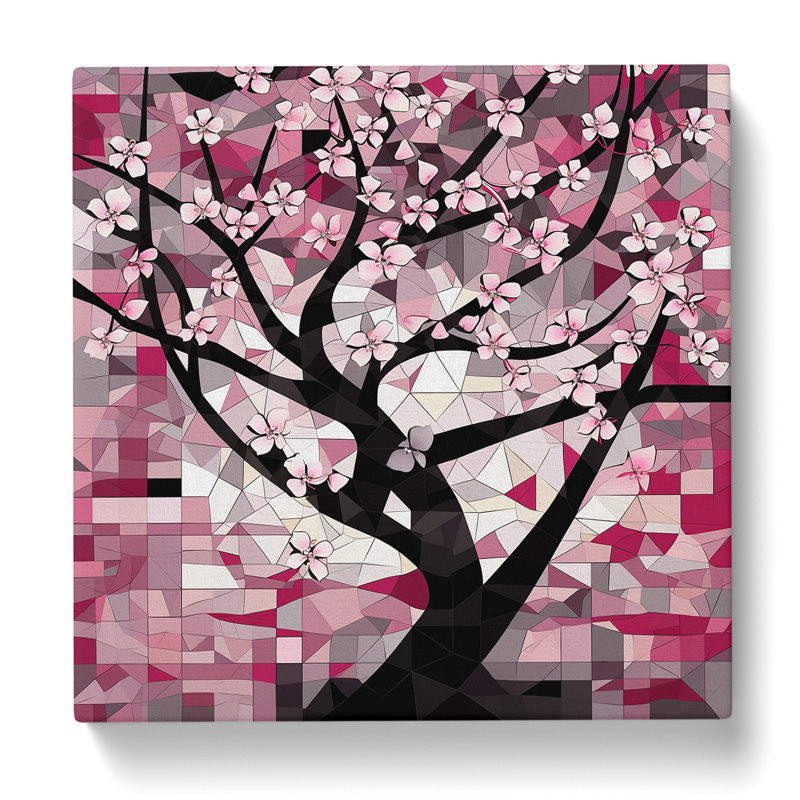 Cherry Blossom Tree Constructivism No.1 - Print, 50cm H x 50cm W x 3cm D