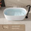 Baignoire de trempage en résine à surface solide de 47 po avec trop-plein et drain escamotable
