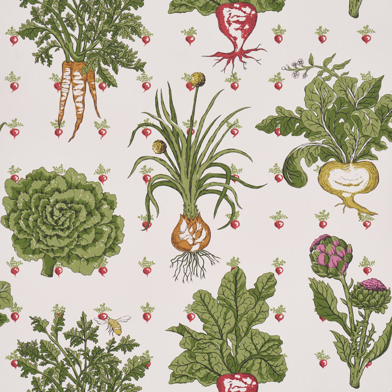 Green Grocer Wallpaper, Blue