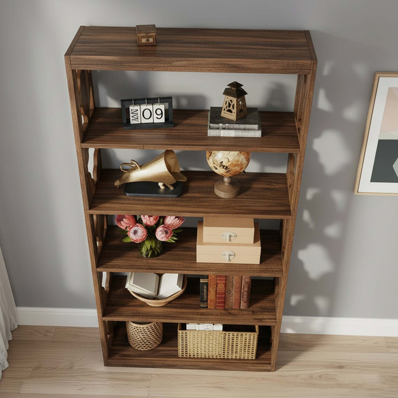 Bibliothèque à 6 niveaux avec tablettes de rangement