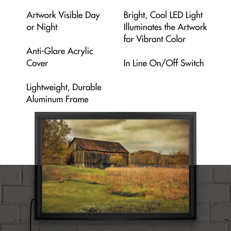 "Old Barn on Rainy Day" par lois Bryan, reproduction d’art sur toile encadrée