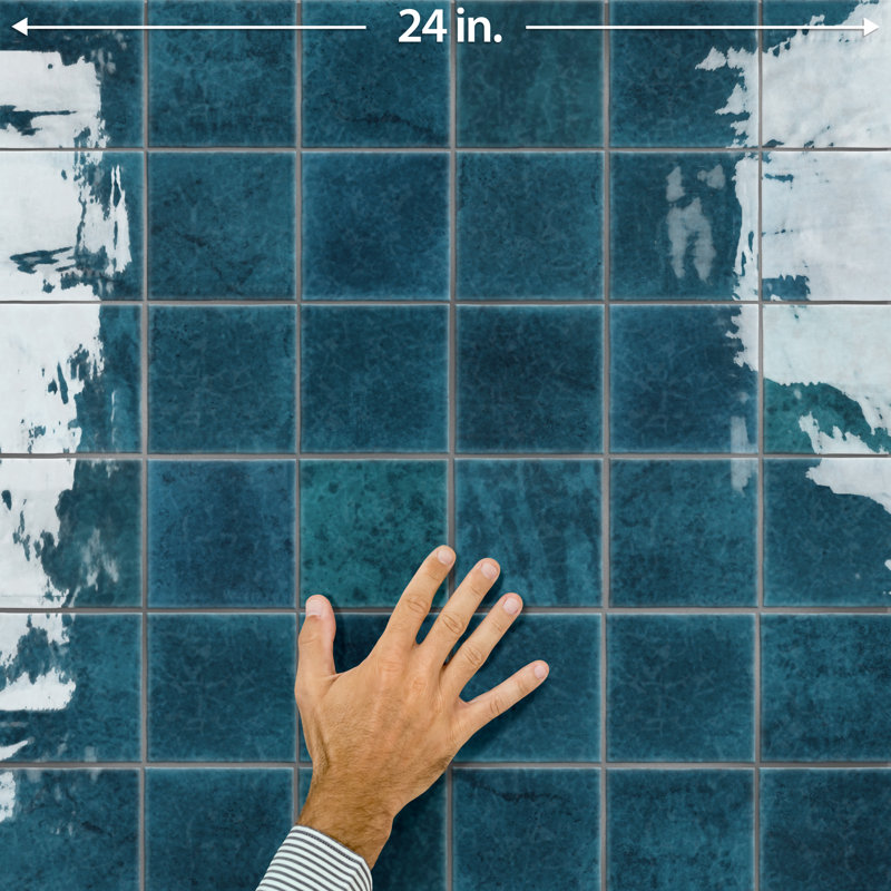 Menorca 4 In. X 4 In. Ceramic Wall Tile, Dark Blue