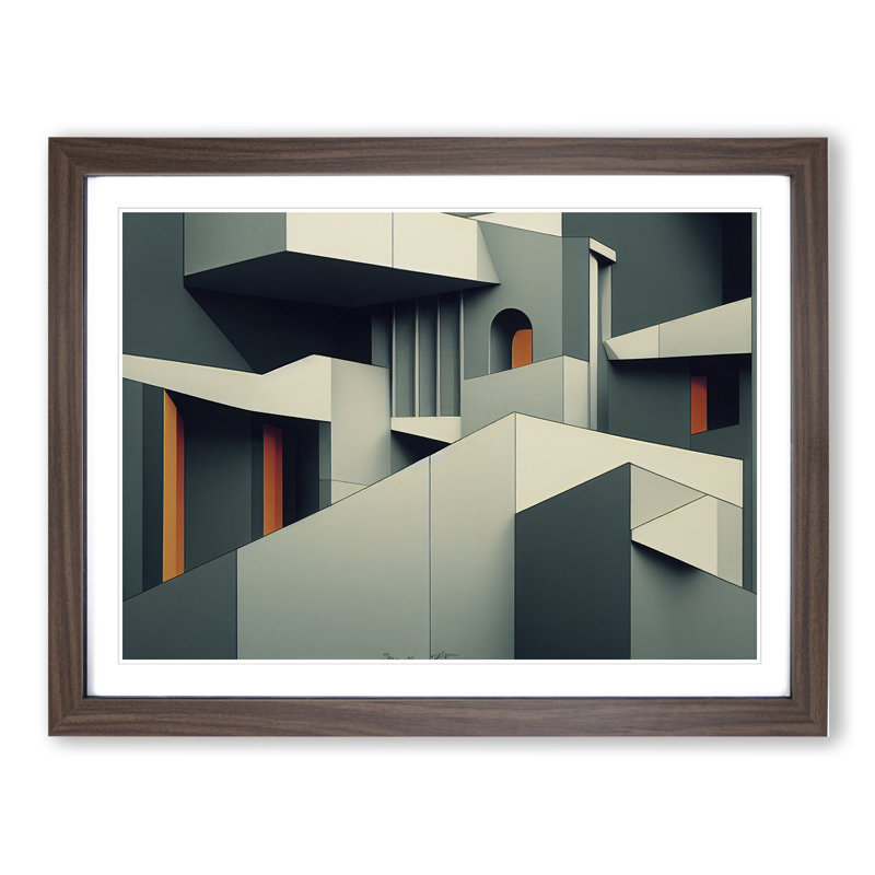 Architecture - Framed Print, 34cm H x 46cm W, Walnut Framed