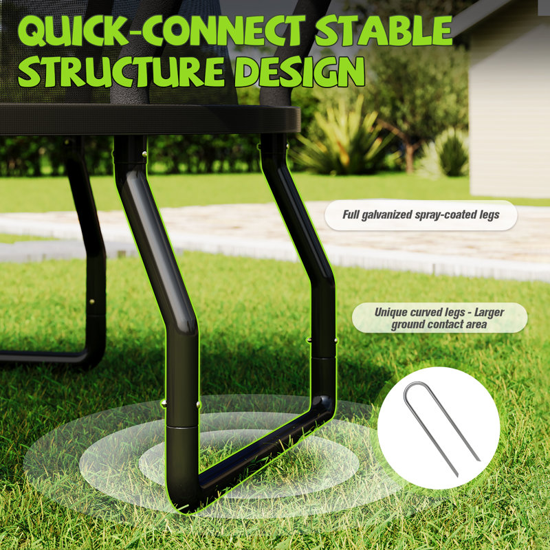Albott 14FT Trampoline with Pop-up Quick Connector, Black