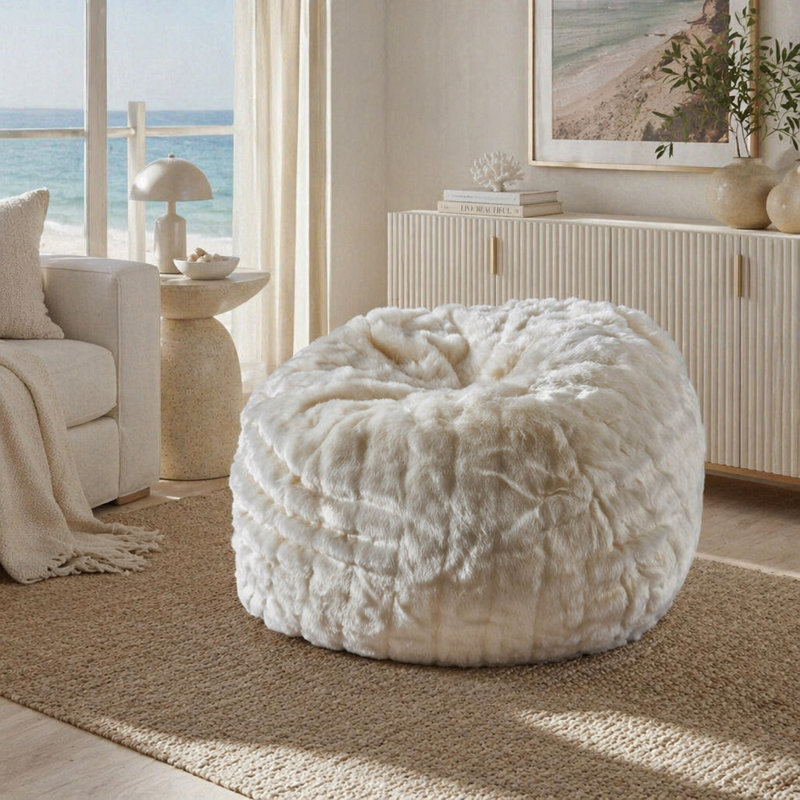 Modern Faux Fur Bean Bag Chair For Living Room Bedroom Seating