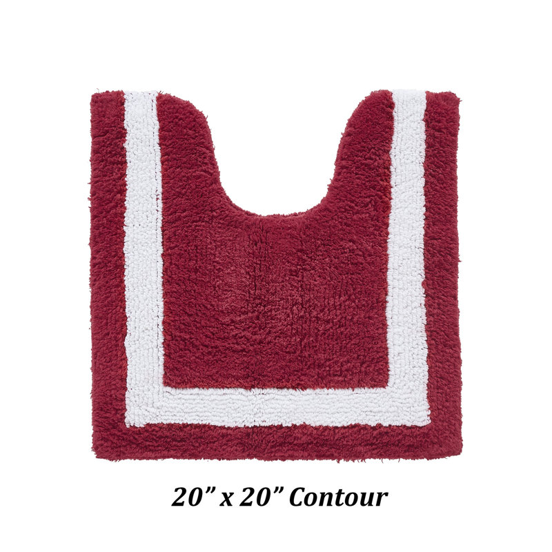 Tapis pour salle de bain Widman, Rouge / Blanc, Contour 20 po x 20 po